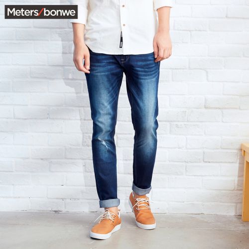 Jeans pour adolescent METERS BONWE Coton fibre élastique de polyuréthane spandex automne - Ref 1479060