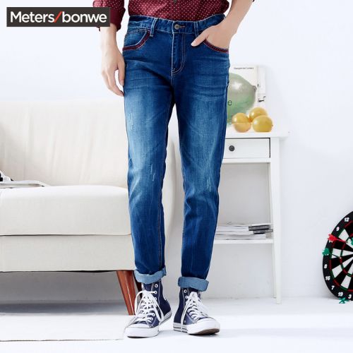 Jeans pour adolescent METERS BONWE Coton polyester polyuréthane élastique fibre spandex automne - Ref 1479066