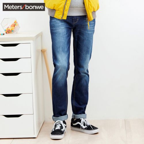 Jeans pour adolescent coupe droite METERS BONWE en coton automne - Ref 1479124