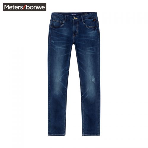 Jeans pour adolescent pieds Slim METERS BONWE Coton, polyester fibre élastique de polyuréthane spandex automne - Ref 1479165