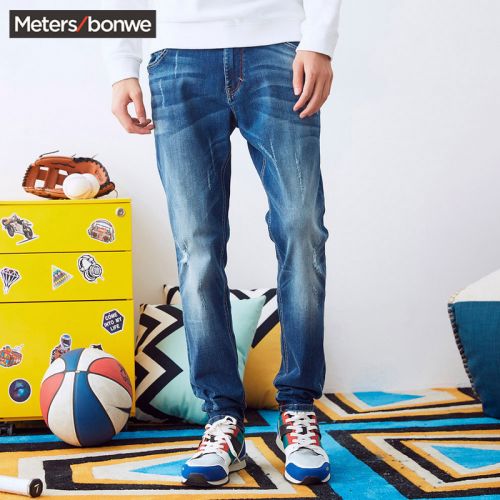 Jeans pour adolescent METERS BONWE Coton, polyester fibre élastique de polyuréthane spandex automne - Ref 1479211
