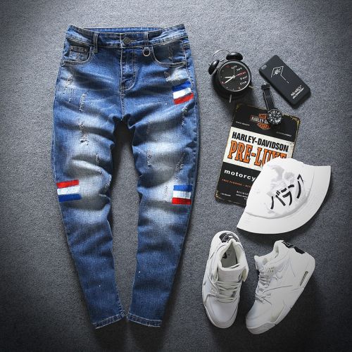 Jeans pour grands chantiers pieds Slim en coton automne - Ref 1479864