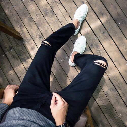 Jeans pour grands chantiers pieds Slim LICHUN en coton automne - Ref 1479873