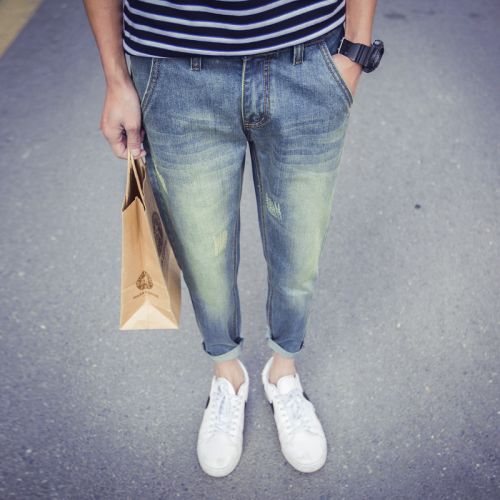 Jeans pour grands chantiers pieds Slim en coton été - Ref 1479875