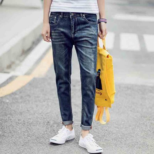 Jeans pour jeunesse pieds Slim en CVC été - Ref 1480197