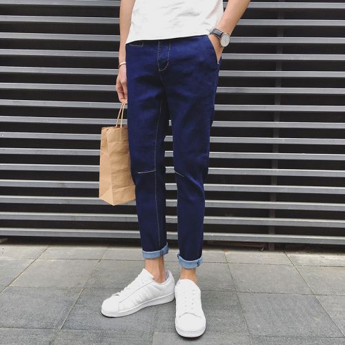 Jeans pour adolescent pieds Slim en coton été - Ref 1480225