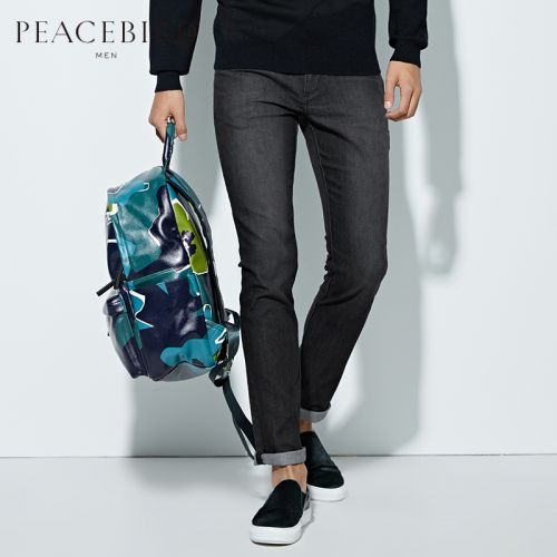 Jeans pour jeunesse coupe droite PEACEBIRD en coton automne - Ref 1480509