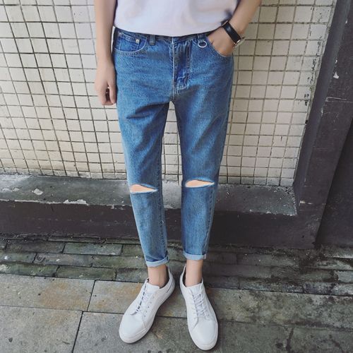 Jeans pour jeunesse pieds Slim été - Ref 1480616