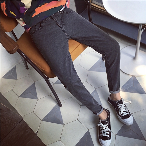 Jeans pour jeunesse pieds Slim en coton automne - Ref 1480630