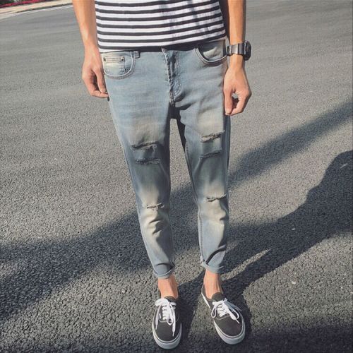 Jeans pour adolescent pieds Slim Quatre saisons - Ref 1480661