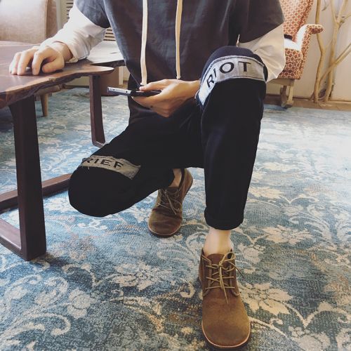 Jeans pour jeunesse pieds Slim en coton automne - Ref 1480670