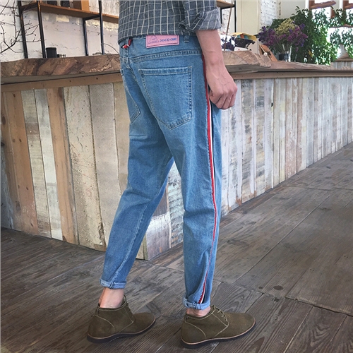 Jeans pour jeunesse pieds Slim en coton automne - Ref 1480675