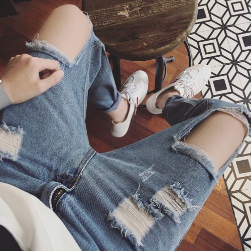 Jeans pour jeunesse pieds Slim été - Ref 1480706