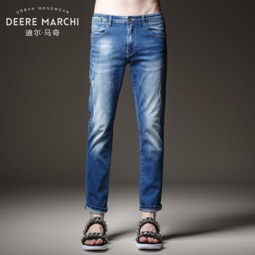 Jeans pour jeunesse coupe droite DEERE MARCHI en coton printemps - Ref 1481047