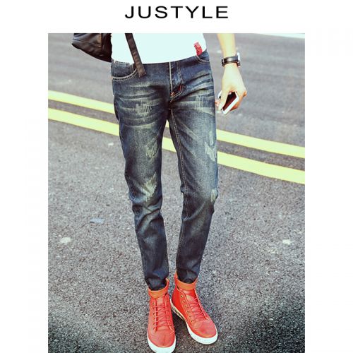 Jeans pour jeunesse pieds Slim JUSTYLE Coton fibre élastique de polyuréthane spandex automne - Ref 1481192