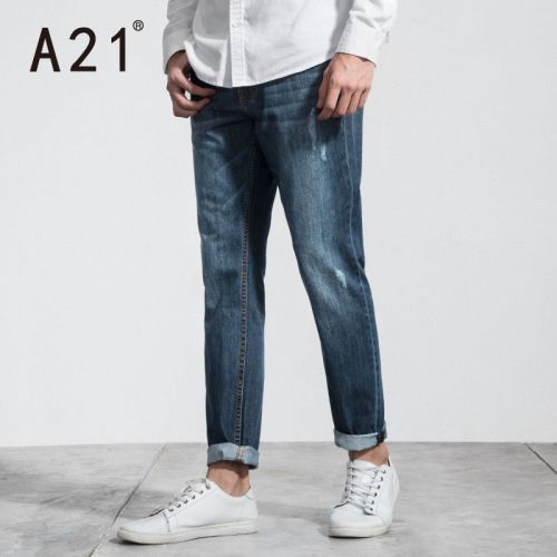 Jeans pour jeunesse coupe droite en coton printemps - Ref 1481315