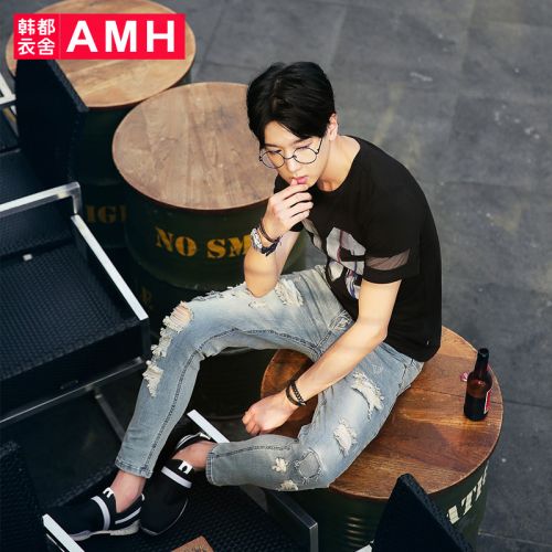 Jeans pour jeunesse pieds Slim Coton fibre élastique de polyuréthane spandex été - Ref 1481498