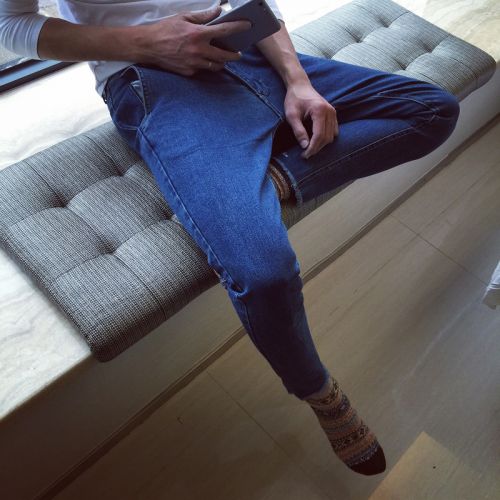 Jeans pour adolescent pieds Slim en coton Quatre saisons - Ref 1481533