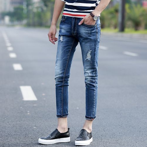 Jeans pour adolescent pieds Slim JOHNSON YUEDA en coton hiver - Ref 1481713