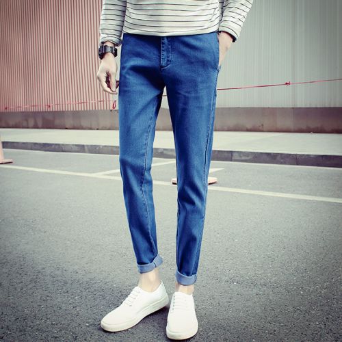 Jeans pour adolescent pieds Slim en coton printemps - Ref 1481726