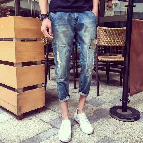 Jeans pour grands chantiers pieds Slim de coton, des fibres polyester à été - Ref 1481746