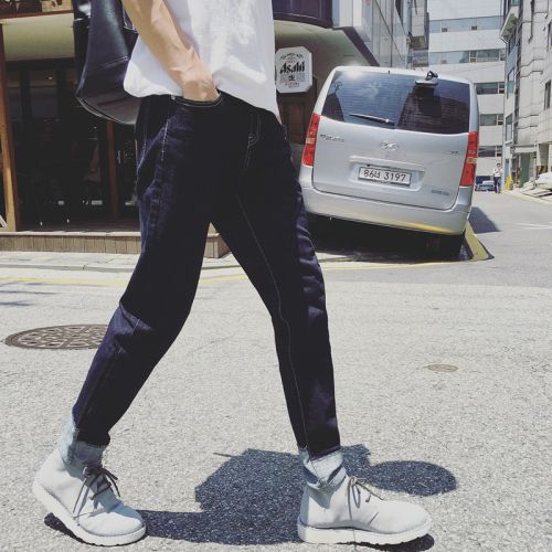 Jeans pour adolescent pieds Slim en coton Quatre saisons - Ref 1481827