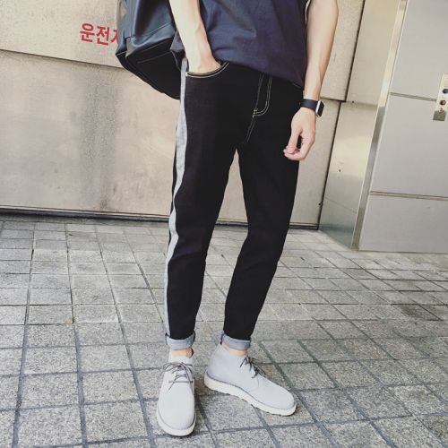 Jeans pour adolescent pieds Slim en coton Quatre saisons - Ref 1481835