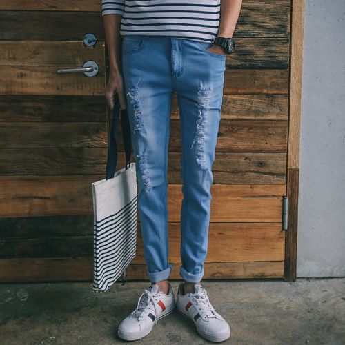 Jeans pour jeunesse pieds Slim MAX HOMME coton polyester été - Ref 1481976