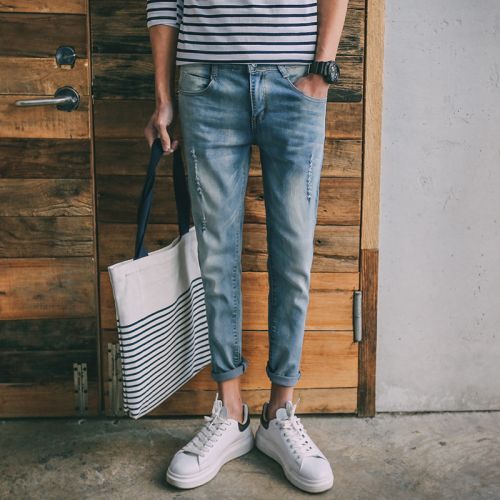 Jeans pour jeunesse pieds Slim MAX HOMME coton polyester été - Ref 1482015