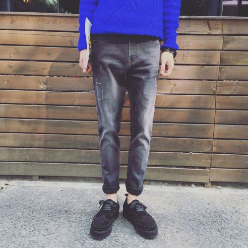 Jeans pour adolescent pieds Slim en coton Quatre saisons - Ref 1482046