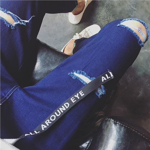 Jeans pour adolescent pieds Slim en coton Quatre saisons - Ref 1482086