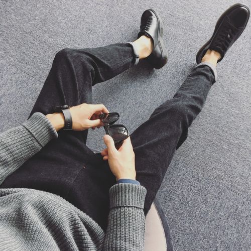 Jeans pour adolescent pieds Slim en coton Quatre saisons - Ref 1482102