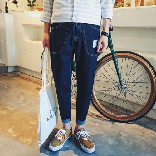 Jeans pour adolescent pieds Slim en coton Quatre saisons - Ref 1482194