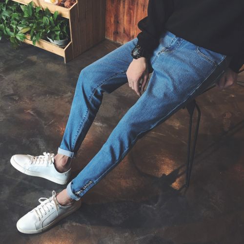 Jeans pour adolescent pieds Slim en coton Quatre saisons - Ref 1482201