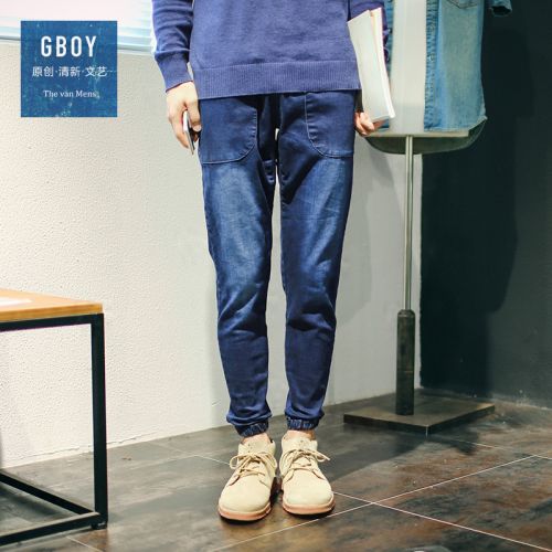 Jeans pour jeunesse pieds Slim en coton printemps - Ref 1482813