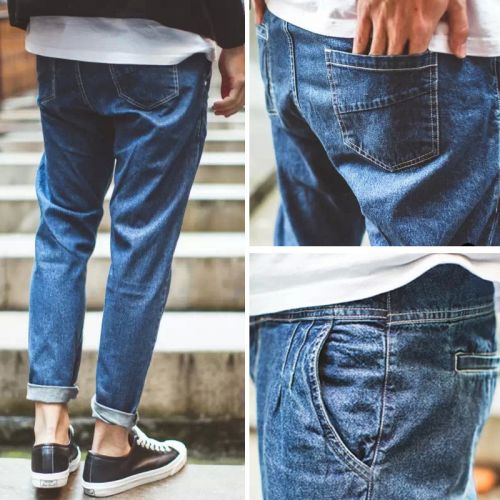 Jeans pour jeunesse coupe droite en coton printemps - Ref 1482908