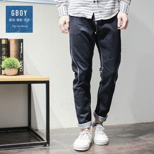 Jeans pour jeunesse pieds Slim en coton printemps - Ref 1482947
