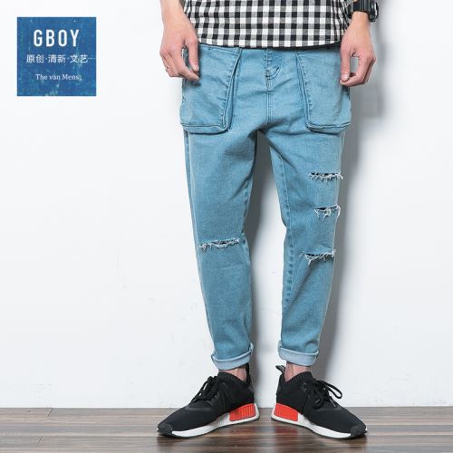 Jeans pour jeunesse coupe droite en coton Quatre saisons - Ref 1483012