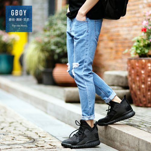 Jeans pour jeunesse pieds Slim en coton Quatre saisons - Ref 1483080