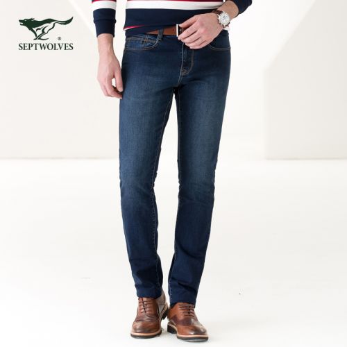 Jeans pour jeunesse pieds Slim SEPTWOLVES en coton automne - Ref 1483414