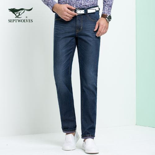 Jeans coupe droite SEPTWOLVES en coton pour printemps - Ref 1483489