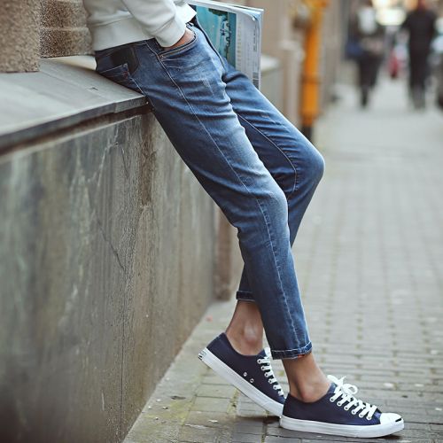 Jeans pour jeunesse coupe droite en coton été - Ref 1483556