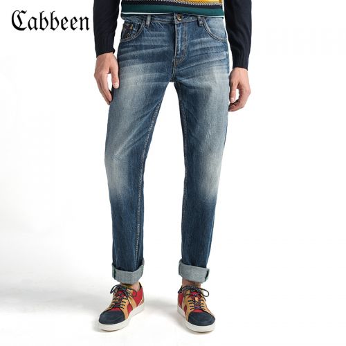 Jeans pour jeunesse pieds Slim CABBEEN en coton automne - Ref 1483586
