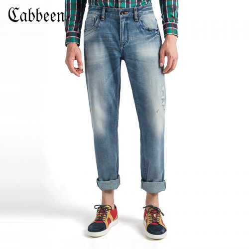 Jeans pour jeunesse pieds Slim CABBEEN en coton automne - Ref 1483602
