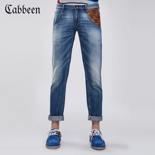 Jeans pour jeunesse pieds Slim CABBEEN en coton été - Ref 1483682