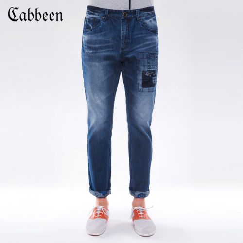 Jeans pour jeunesse pieds Slim CABBEEN en coton printemps - Ref 1483720
