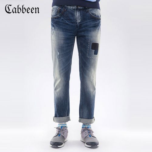 Jeans pour jeunesse pieds Slim CABBEEN en coton printemps - Ref 1483722