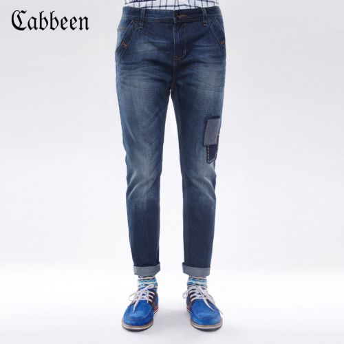 Jeans pour jeunesse pieds Slim CABBEEN en coton printemps - Ref 1483751