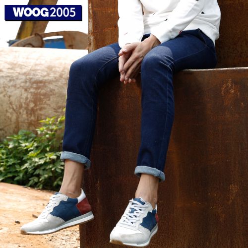 Jeans pour jeunesse pieds Slim WOOG2005 en coton printemps - Ref 1483862