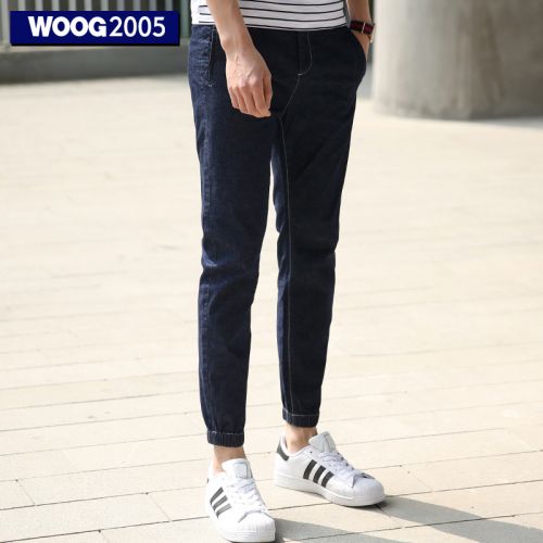 Jeans pour jeunesse pieds Slim WOOG2005 en coton été - Ref 1483908